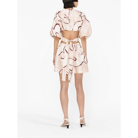 AJE Psychedelia Cut Out Mini Dress in Whimsical Dove 2 New Womens Cut out Party - Picture 14 of 16